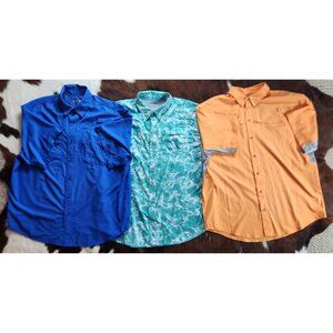 Reel Legends Shirts 2XL XXL Short Sleeve Fishing Vented Back Lot of 3